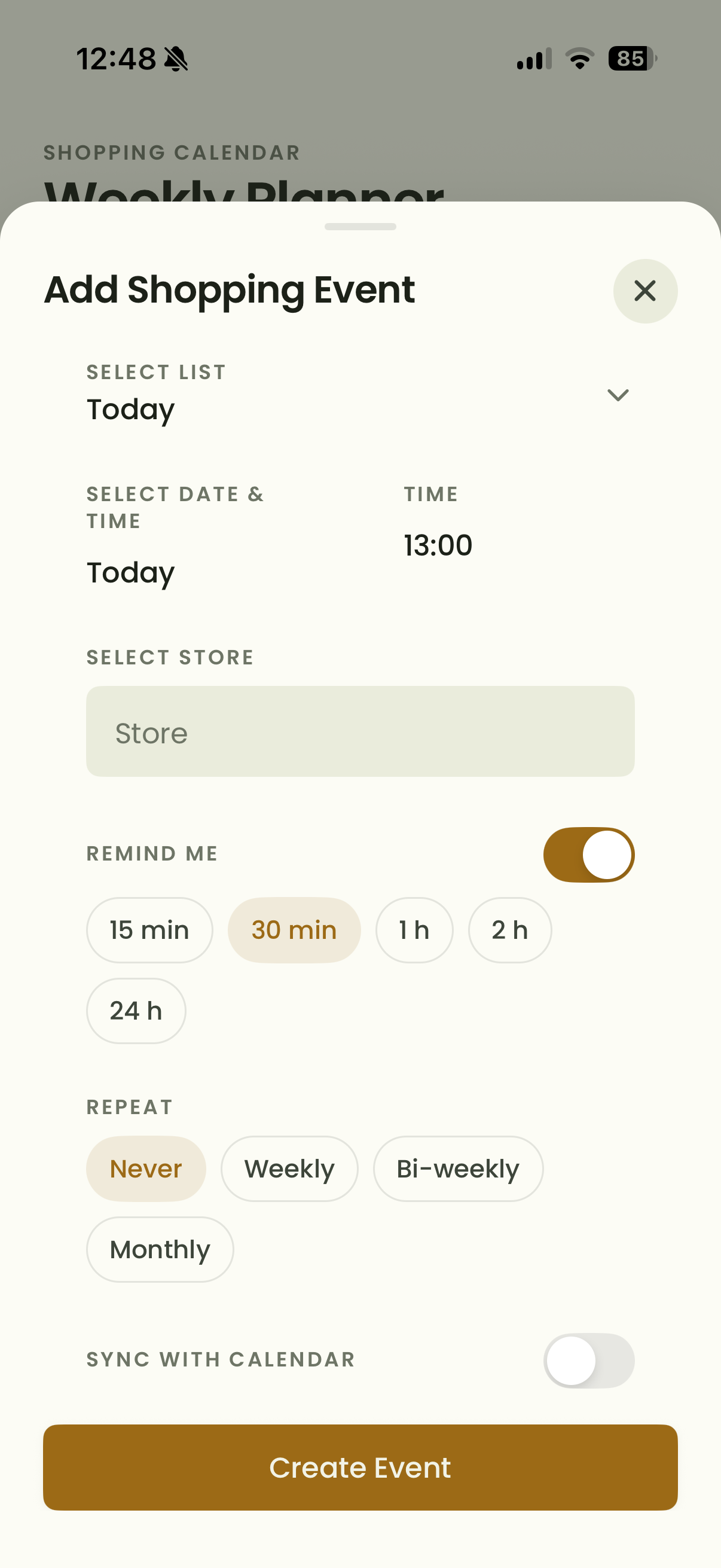 Plan your shopping