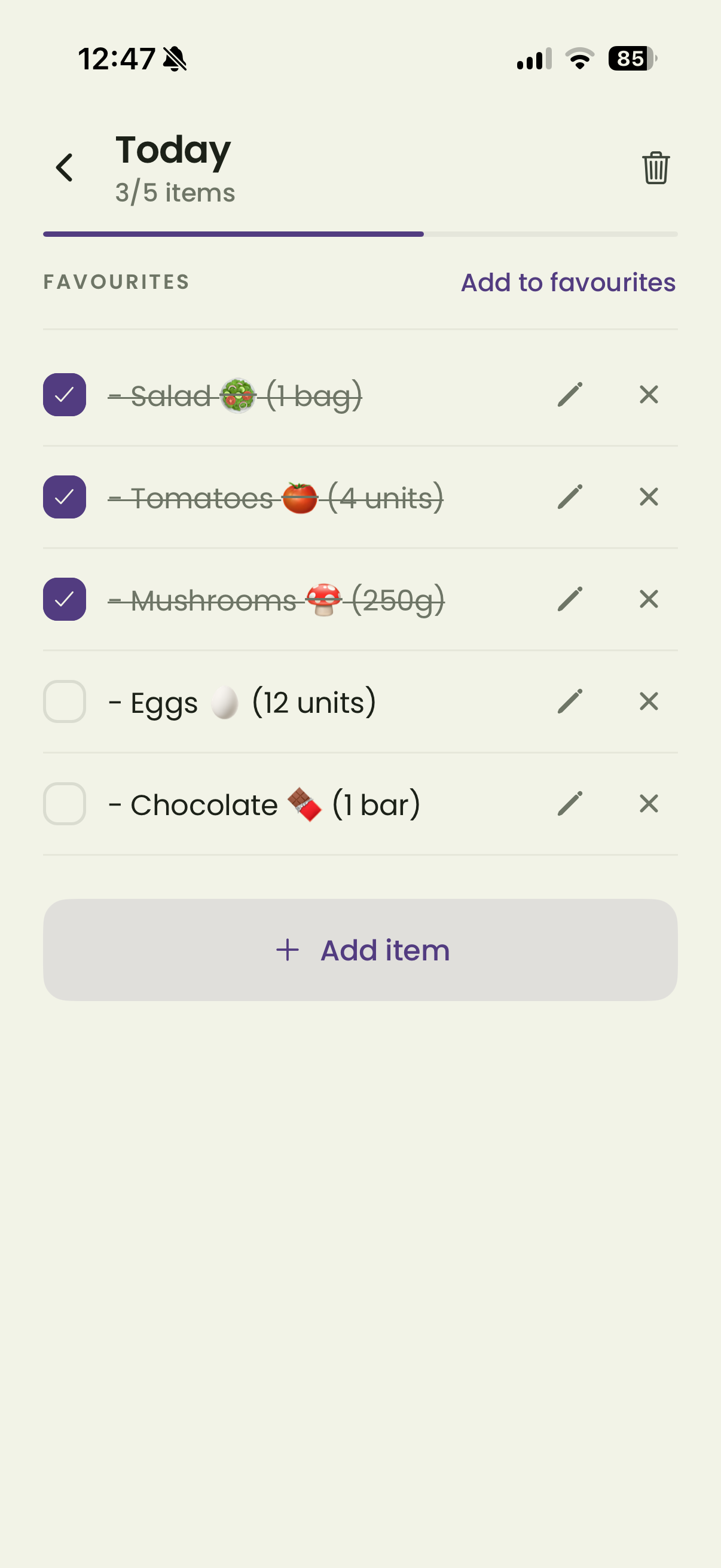 Your saved lists